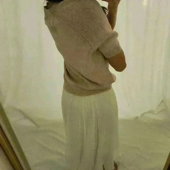 Anthropologie Pilcro Cotton Pull Over Sweater Pink Quarter Length Sleeves Black - Picture 3 of 9